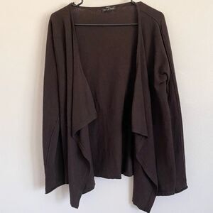 EILEEN FISHER open front Cotton Cashmere blend knit brown CARDIGAN  XS